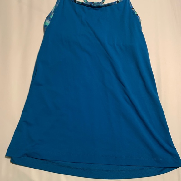 Blue Tank with Built in Bra - Picture 3 of 4